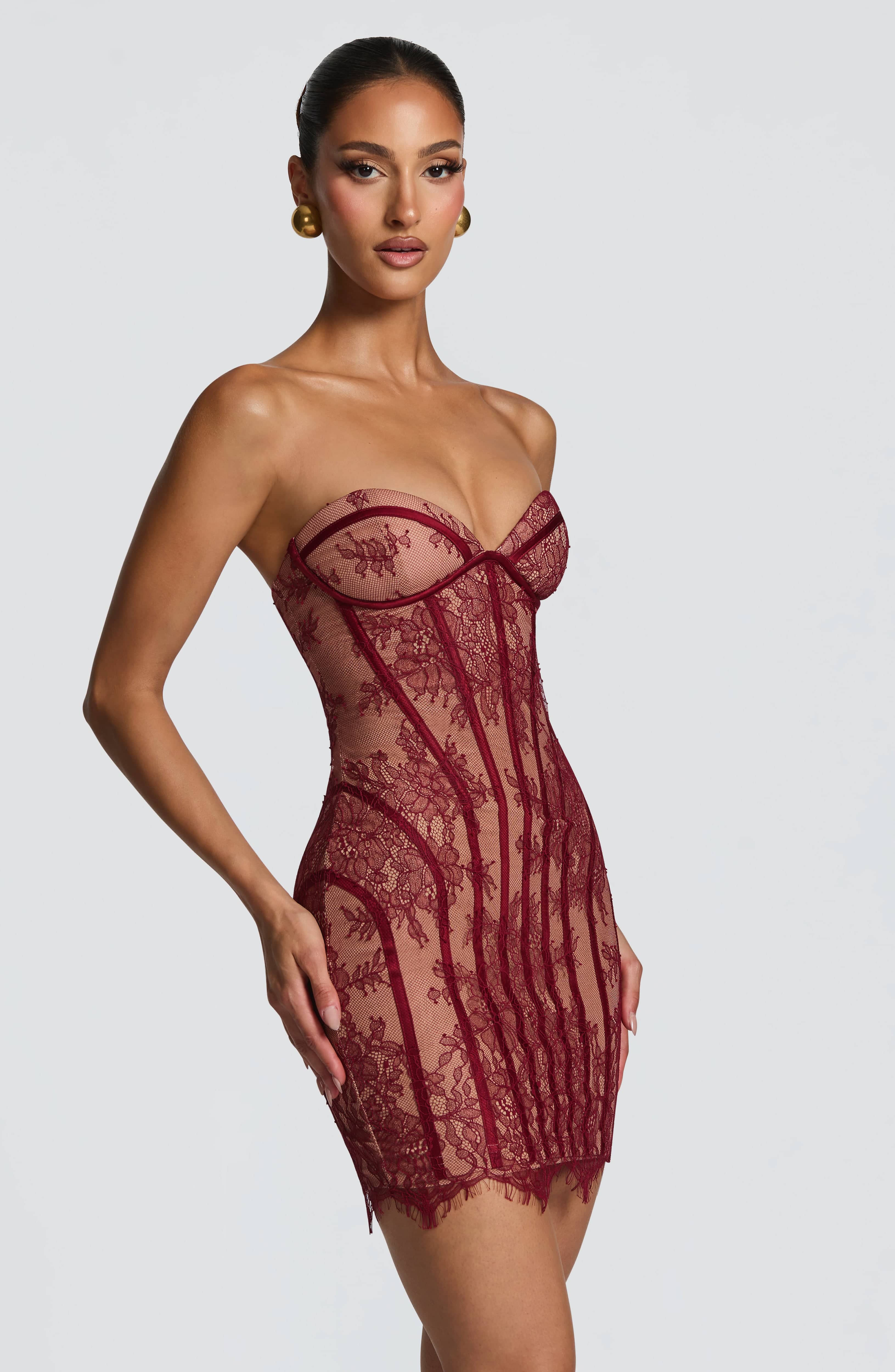 6 European And American Lace Bustier Sheath Dress Jovera Joyce