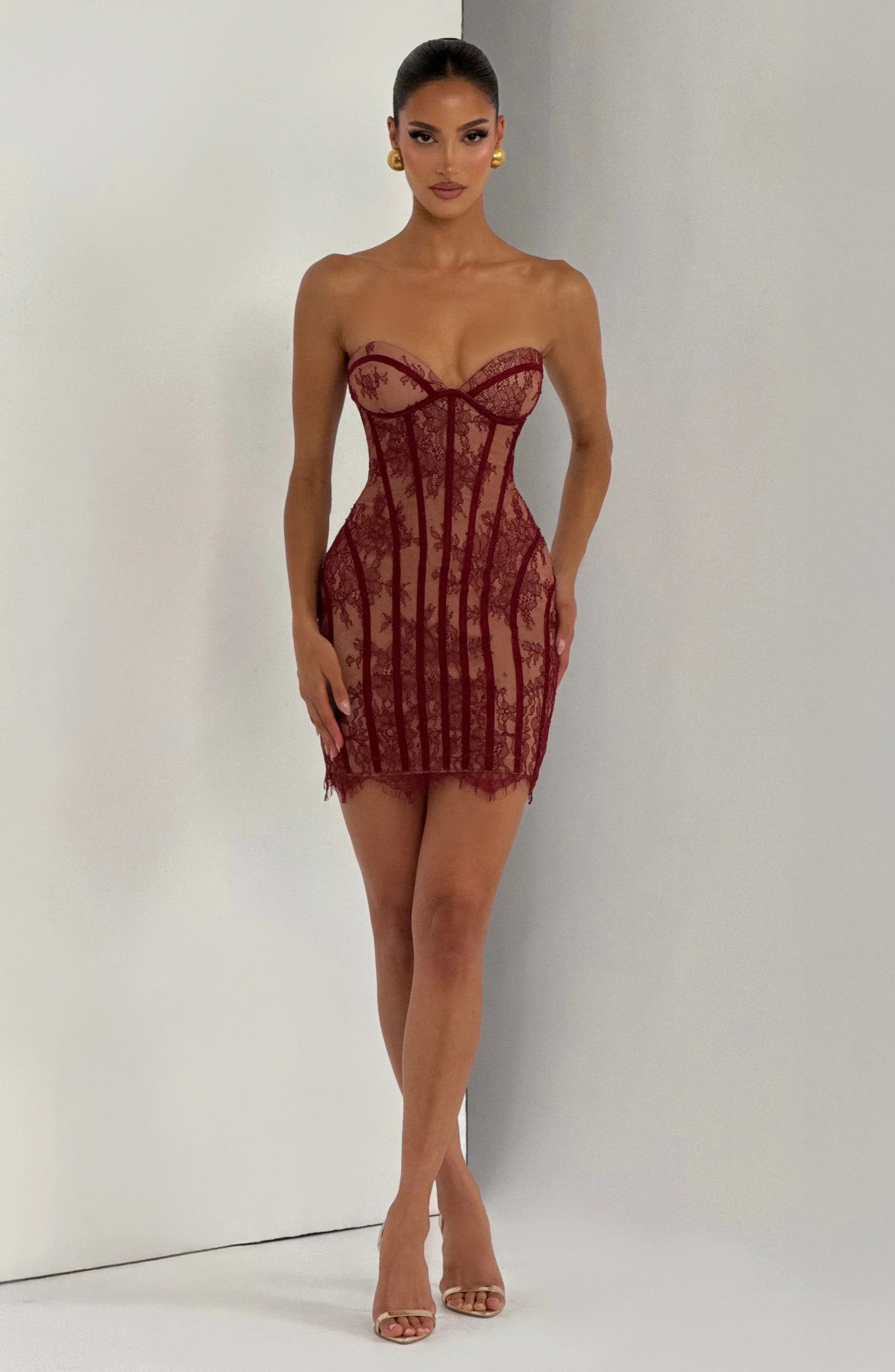 6 European And American Lace Bustier Sheath Dress Jovera Joyce