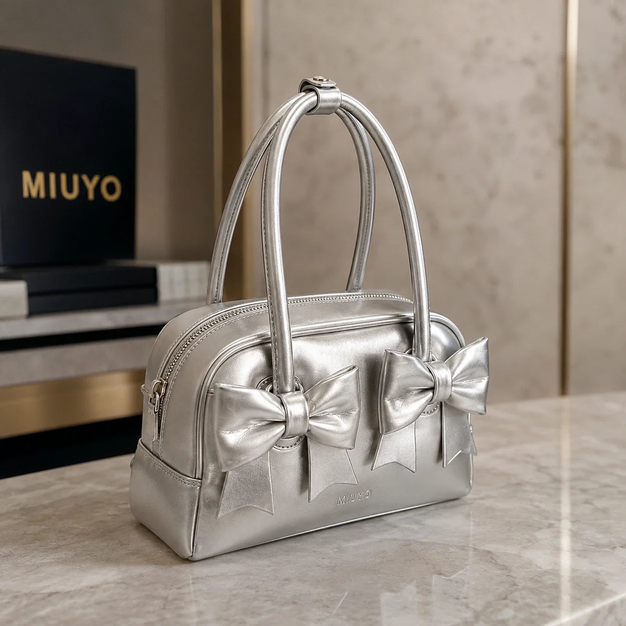 Jovera Joyce Belle Époque Double-Bow Gloss Handbag