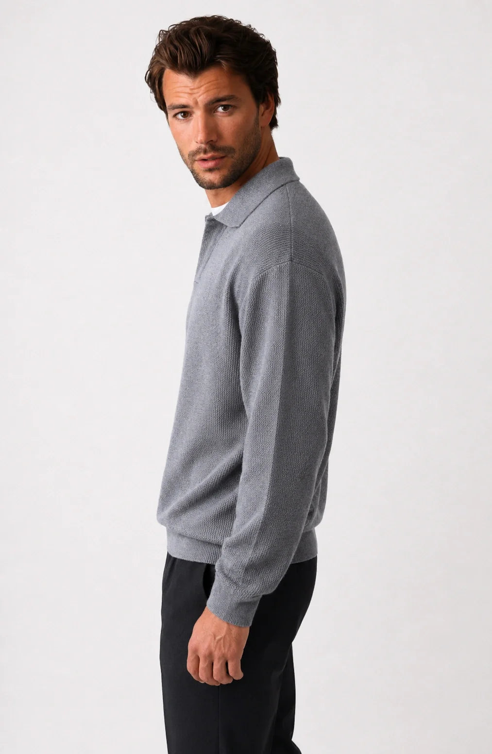 Jovera Joyce Auremont Long-Sleeve Knit Polo