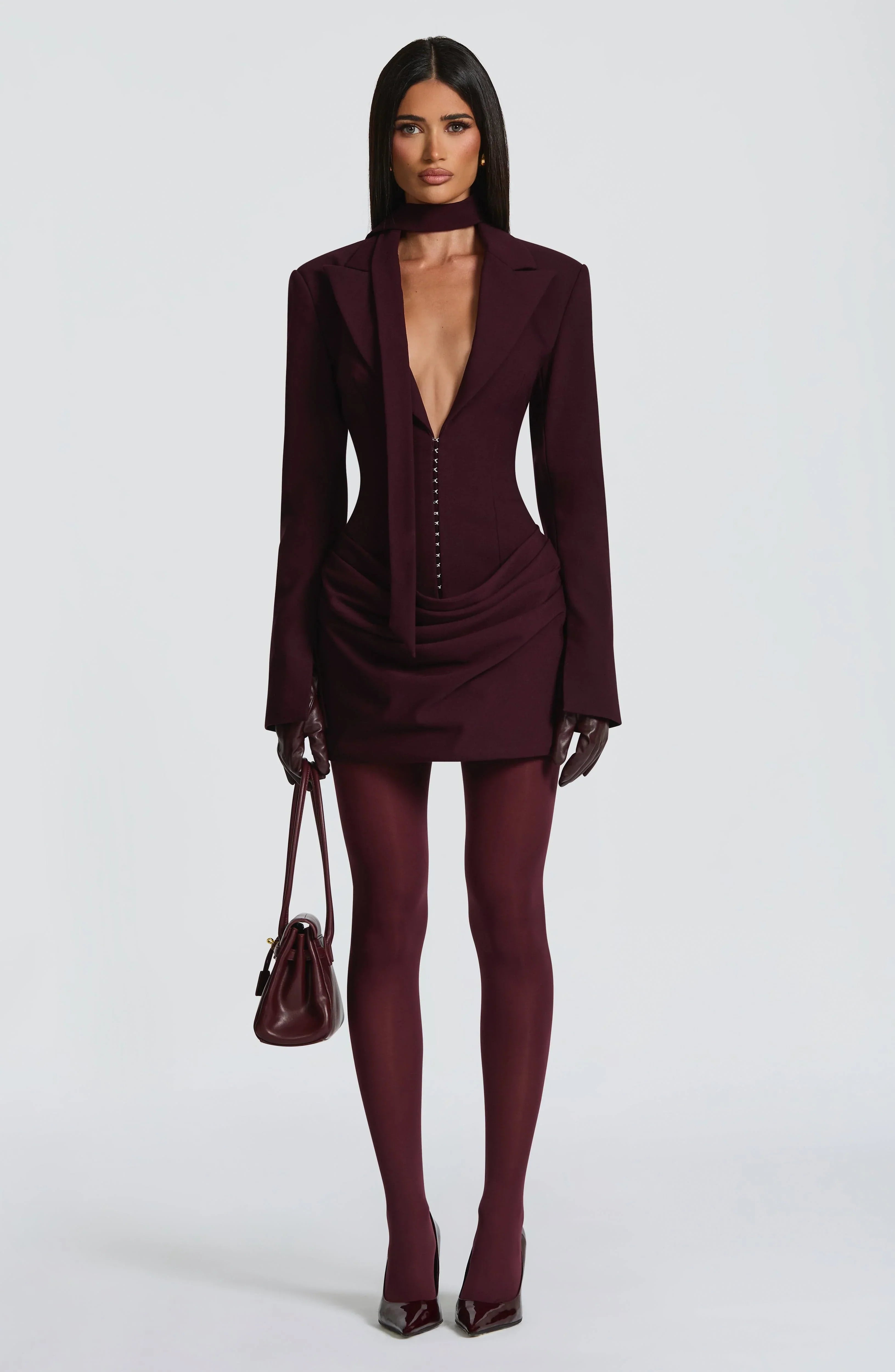 Elegant Suit-Style Collar Long-Sleeve Bodycon Chic Dress Jovera Joyce