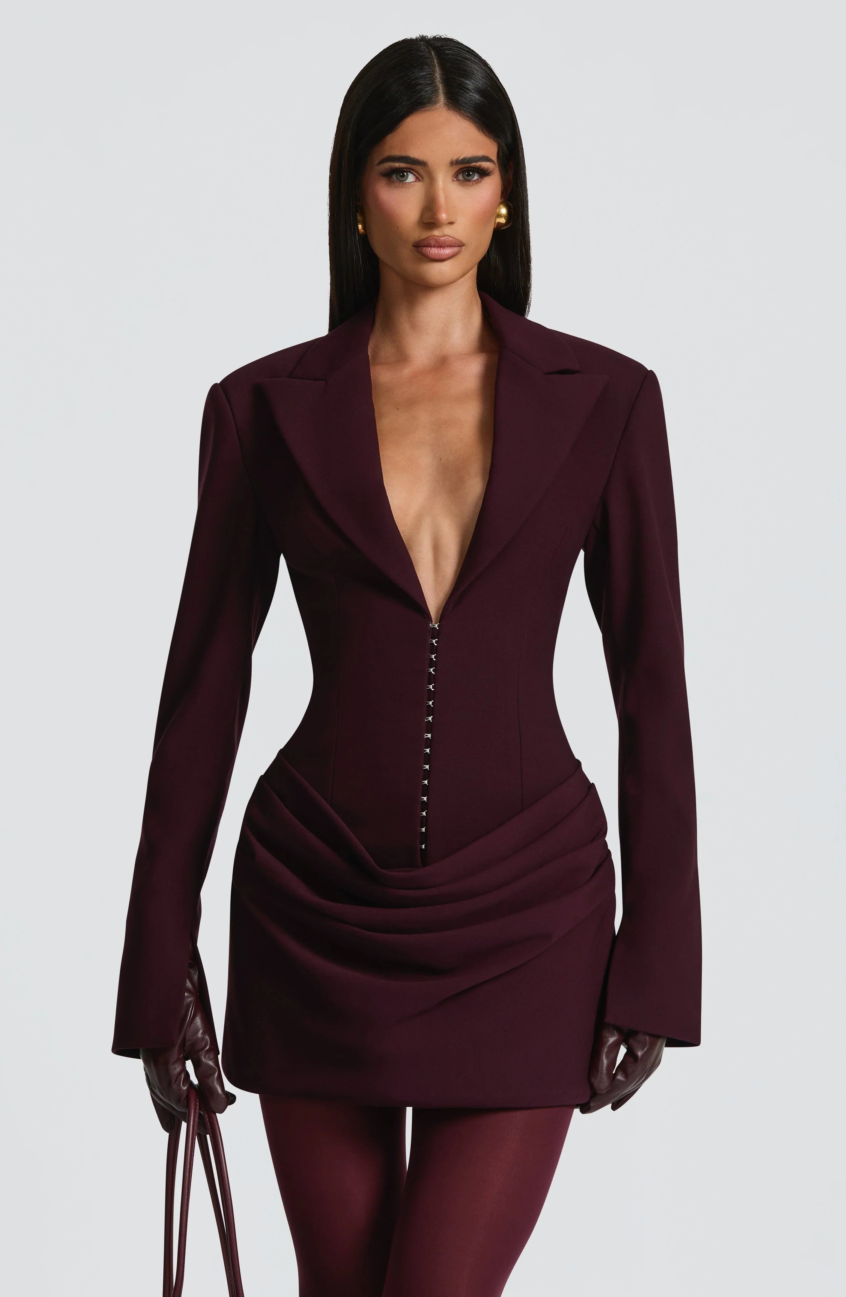 Elegant Suit-Style Collar Long-Sleeve Bodycon Chic Dress Jovera Joyce