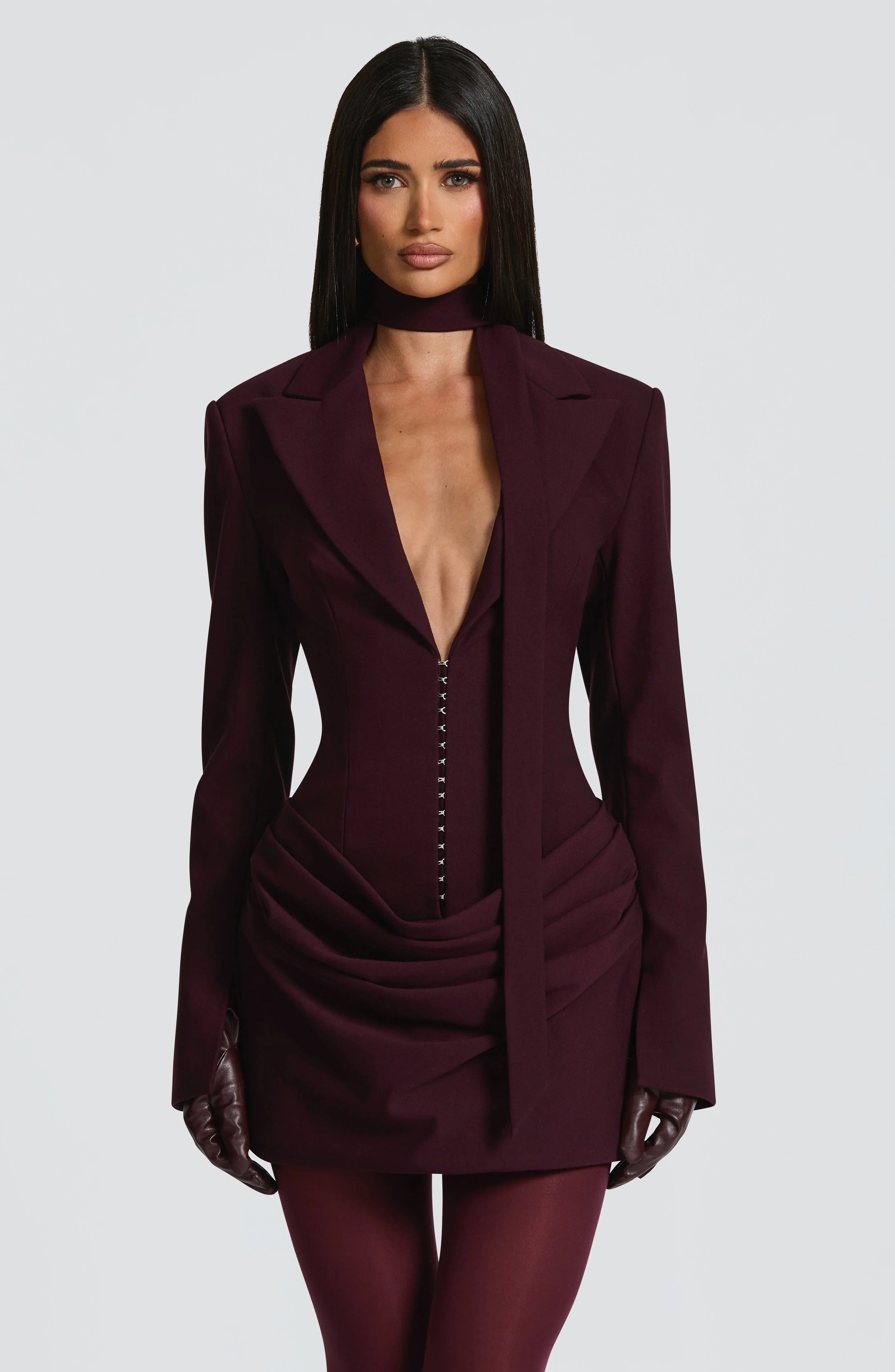 Elegant Suit-Style Collar Long-Sleeve Bodycon Chic Dress Jovera Joyce