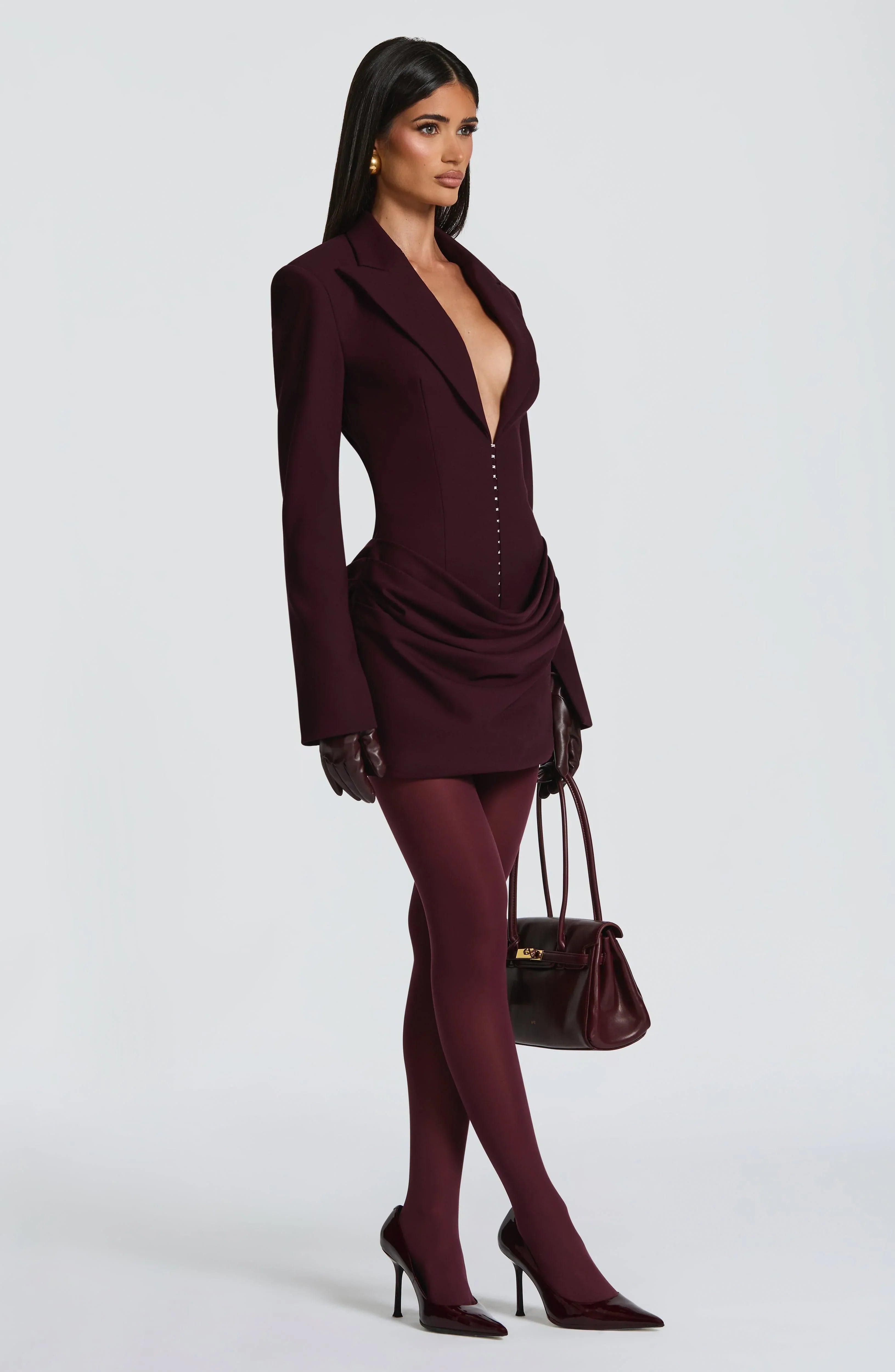Elegant Suit-Style Collar Long-Sleeve Bodycon Chic Dress Jovera Joyce