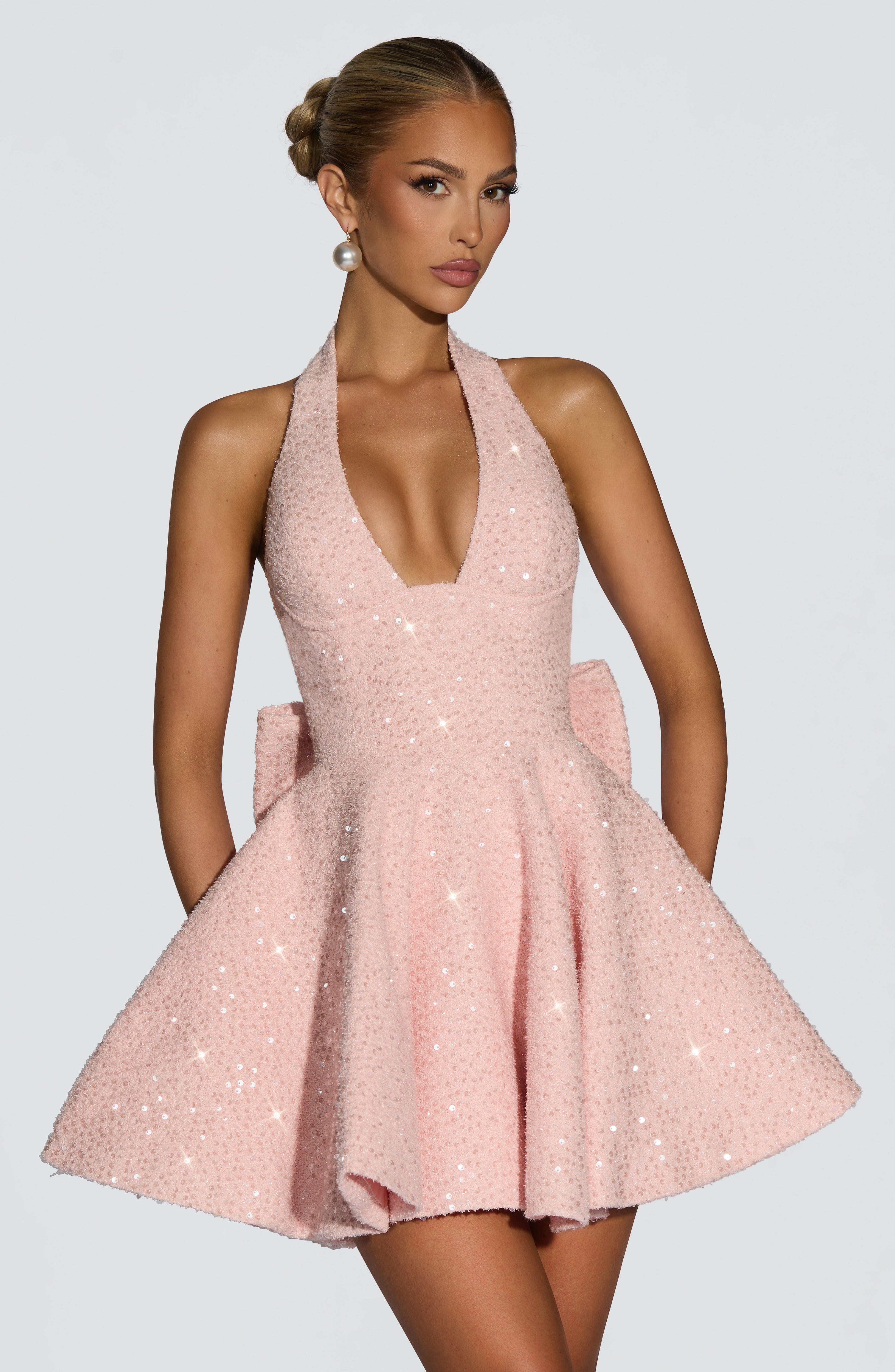 European And American-style Bow-tied Halter Dress Jovera Joyce