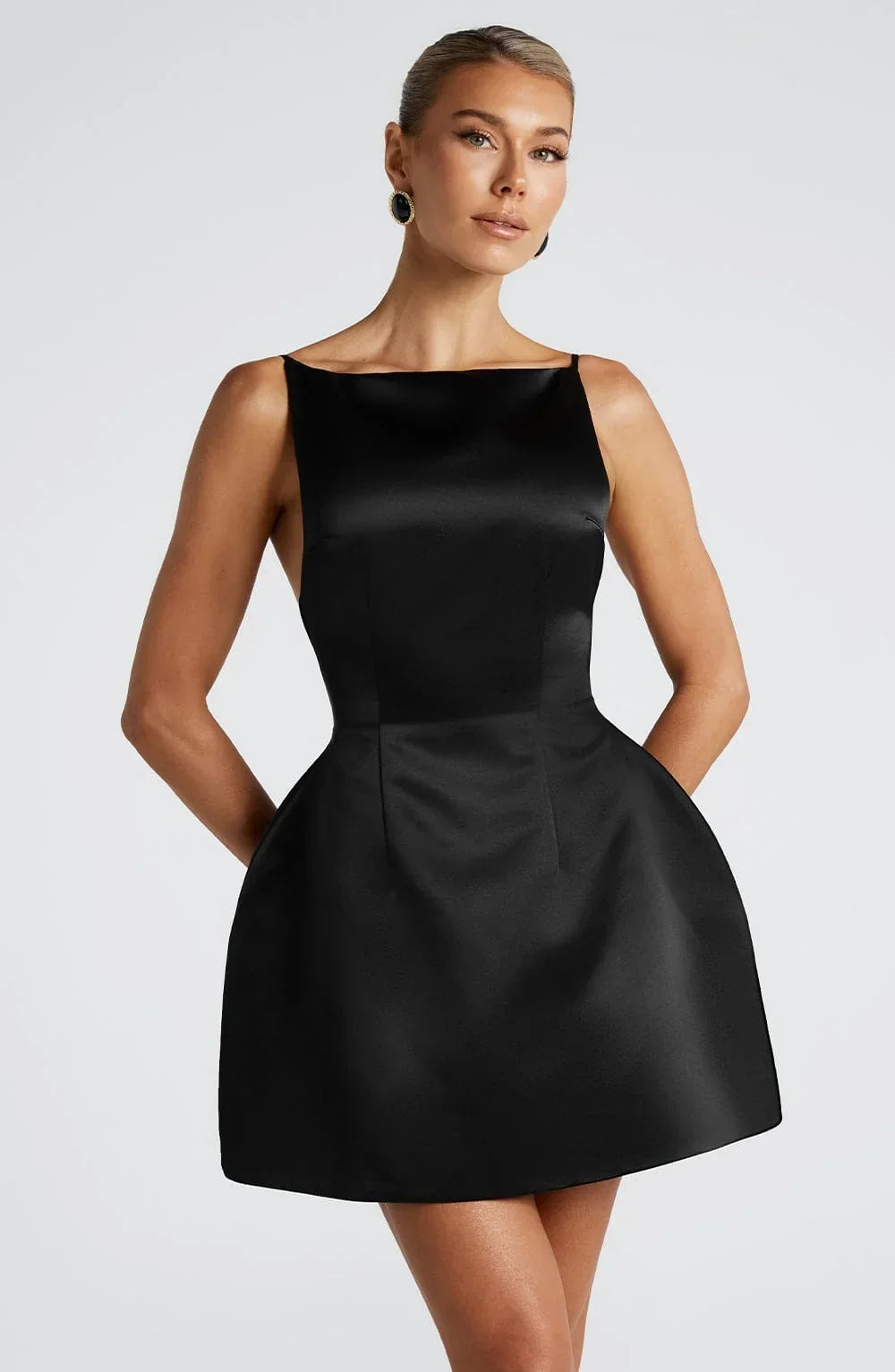 Solid-color Sexy Tank Top With Adjustable Straps Backless Mini Dress Jovera Joyce