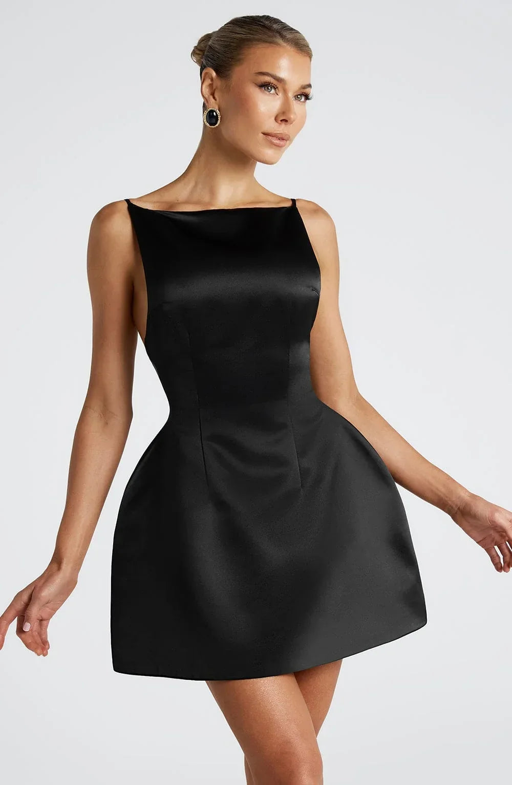 Solid-color Sexy Tank Top With Adjustable Straps Backless Mini Dress Jovera Joyce