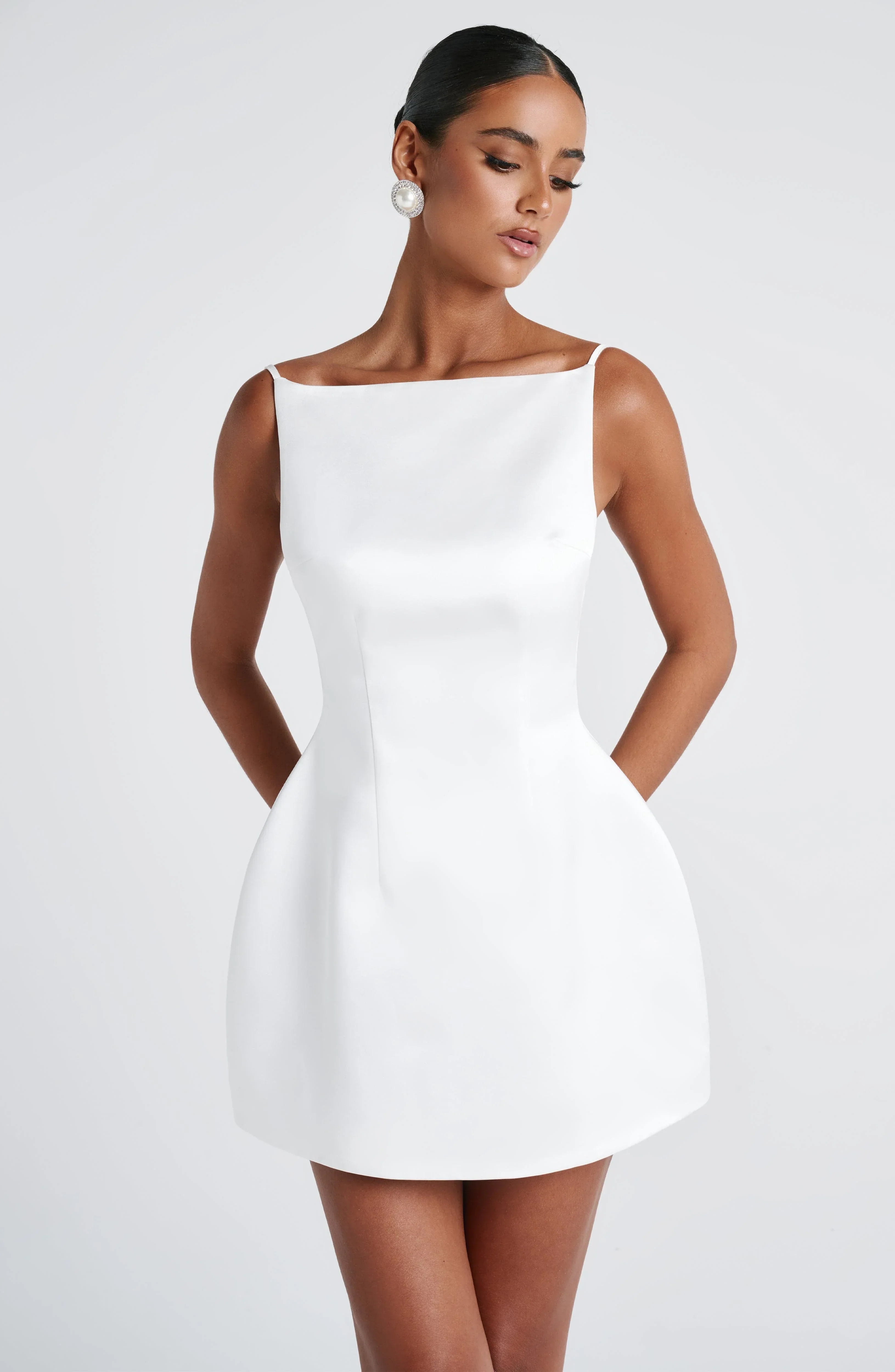 Solid-color Sexy Tank Top With Adjustable Straps Backless Mini Dress Jovera Joyce