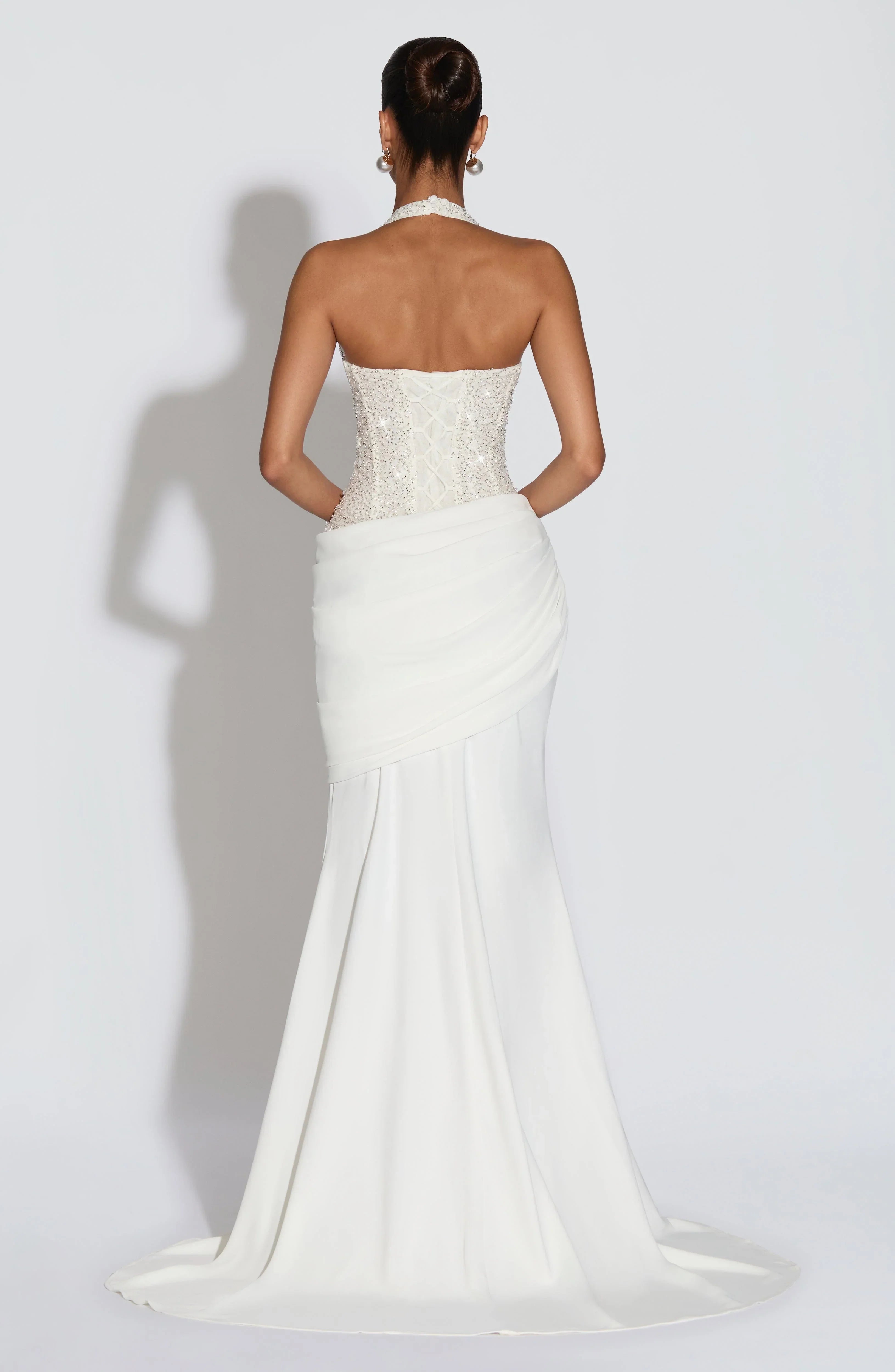 Body-con Sparkle Irregular Draped Evening Dress Women's Long Gown Jovera Joyce